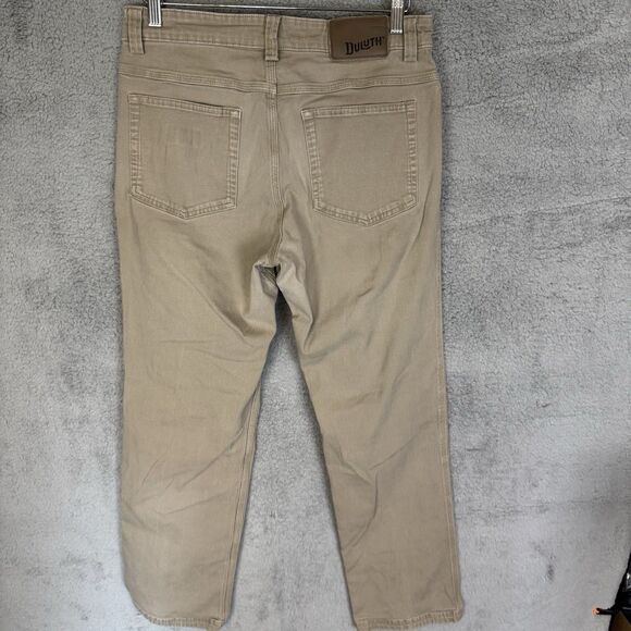Duluth Trading Pants Mens 32x30 Beige Flex Fire Hose Chino Heavy Duty Stretch - Picture 8 of 12